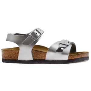 Sandali Birkenstock Rio Bambino Argento Con Cinturino Nel Tallone