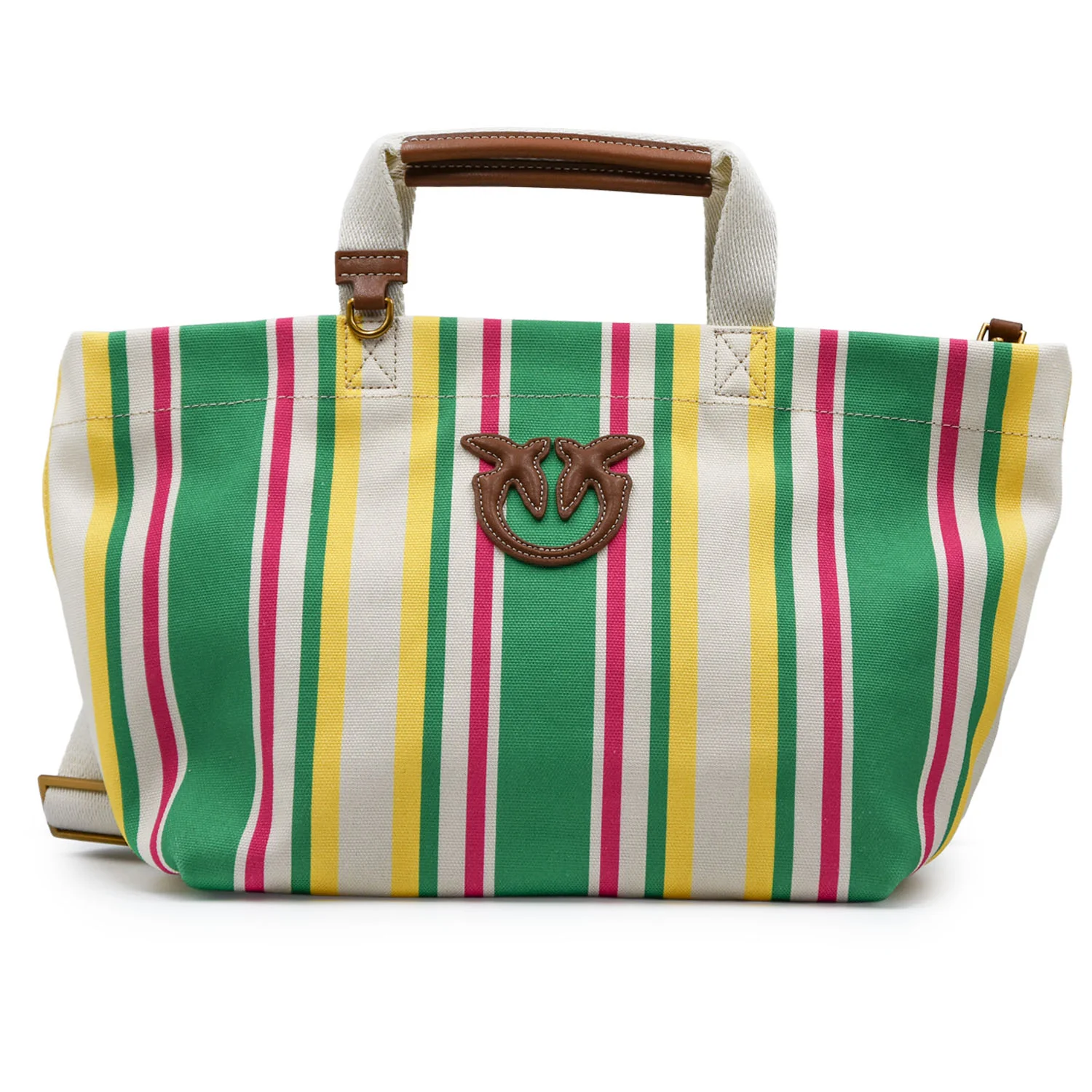 Borsa Shopper Media Pinko Donna Tela A Righe Motivo Multicolor - immagine 2