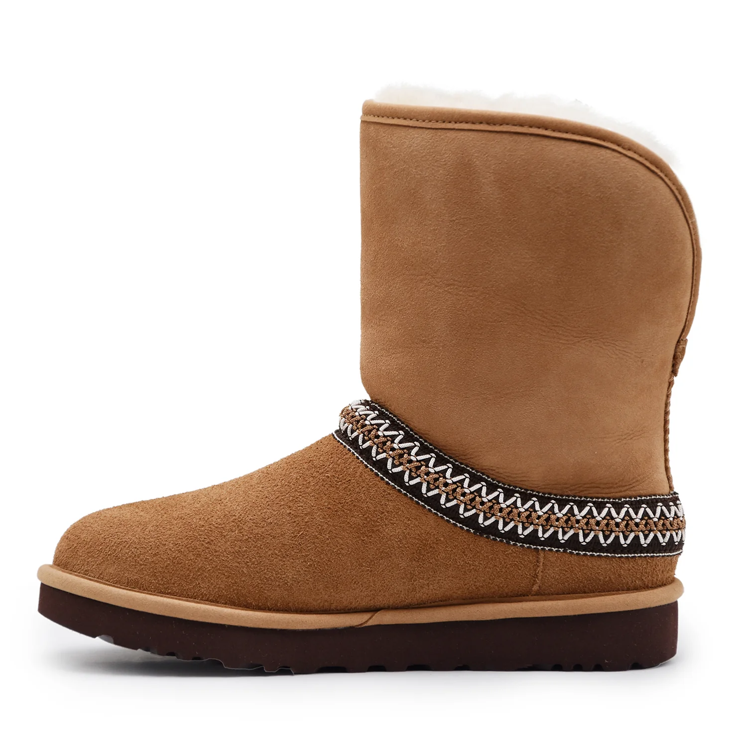 Stivali UGG Donna Classic Short Crescent Chestnut Risvoltabile - immagine 3