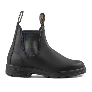 Beatles Blundstone Donna Pelle Nera Con Elastici Tartan