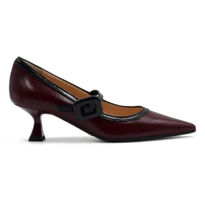 Décolleté Matteo Pitti Donna Chic 1938 Bordeaux Bordato Di Nero