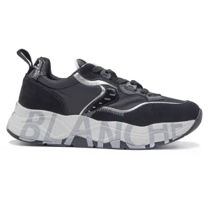 Voile Blanche Sneakers Donna Monocromo Nero Modello Club 105