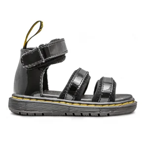 Sandalo Dr. Martens Bambino modello Marabel in vernice nera con tallone chiuso