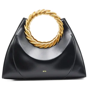 Borsa JW PEI Donna Amiya Nero Manico A Foglia Finiture Dorate