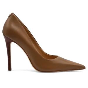 Décolleté Michael Kors Pelle Beige Elyse High Pump Tacco Legnoso