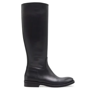 Stivali STM Donna 5013 Pelle Nero Zip Laterale Made In Italy