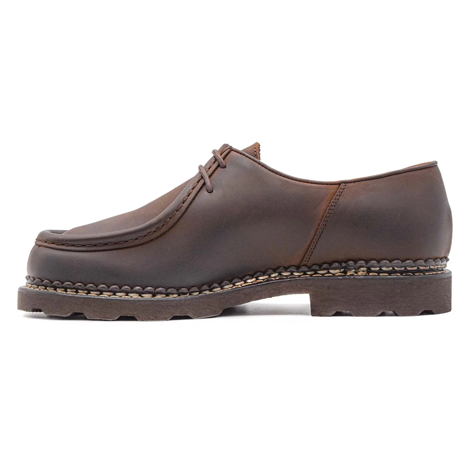 Stringata Paraboot Pelle Marrone Uomo A Costruzione Norvegese - immagine 5