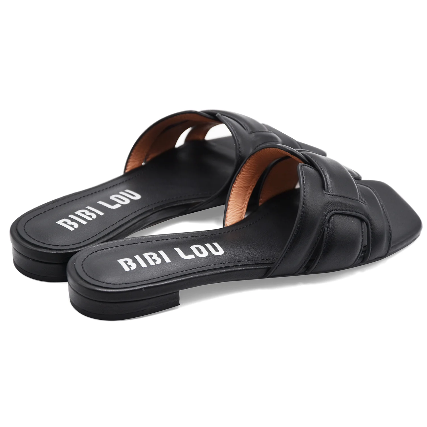 Sandali Bibi Lou Donna Holly Flat Nero Interamente Morbida Pelle - immagine 4