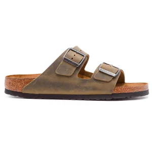 Birkenstock Arizona Uomo Pelle Oliata Khaki Fibbie Ad Ardiglione