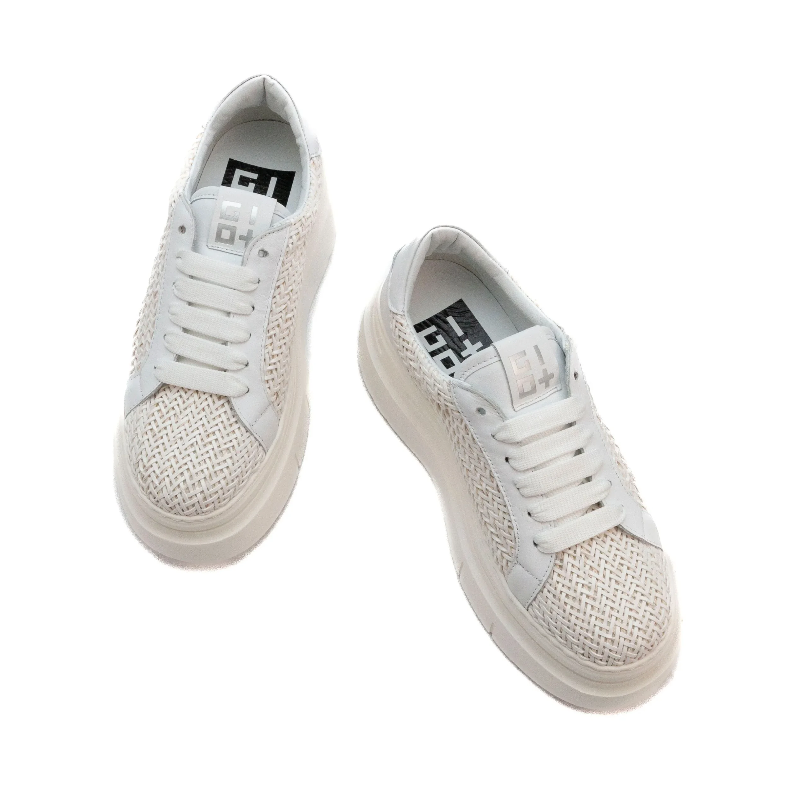 GIO + sneakers donna con platform in pelle intrecciata LEONOR - immagine 4
