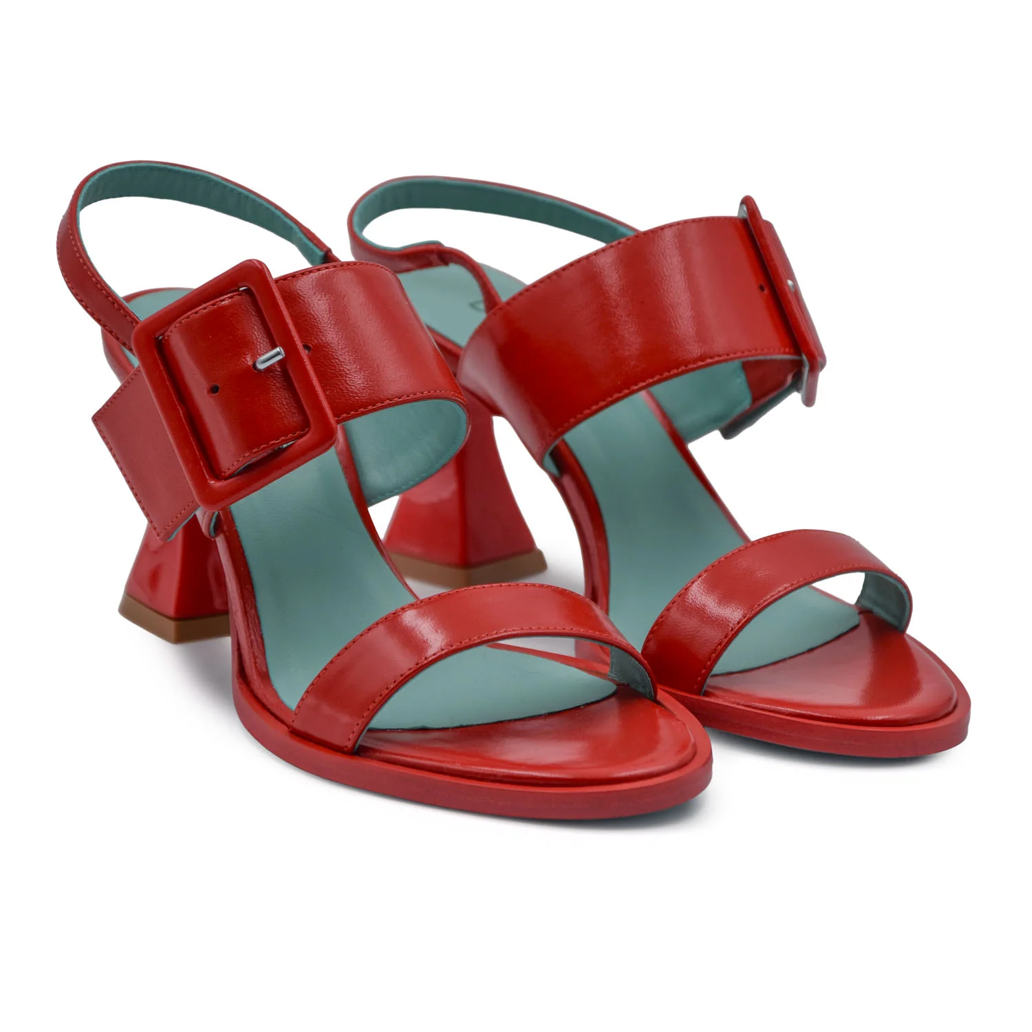 Sandali Delaila Donna Glenda In Pelle Lux Rosso Made In Italy - immagine 3