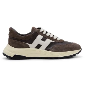 Sneakers Hogan Hyperlight Uomo Marrone Scuro Avorio Dinamicità
