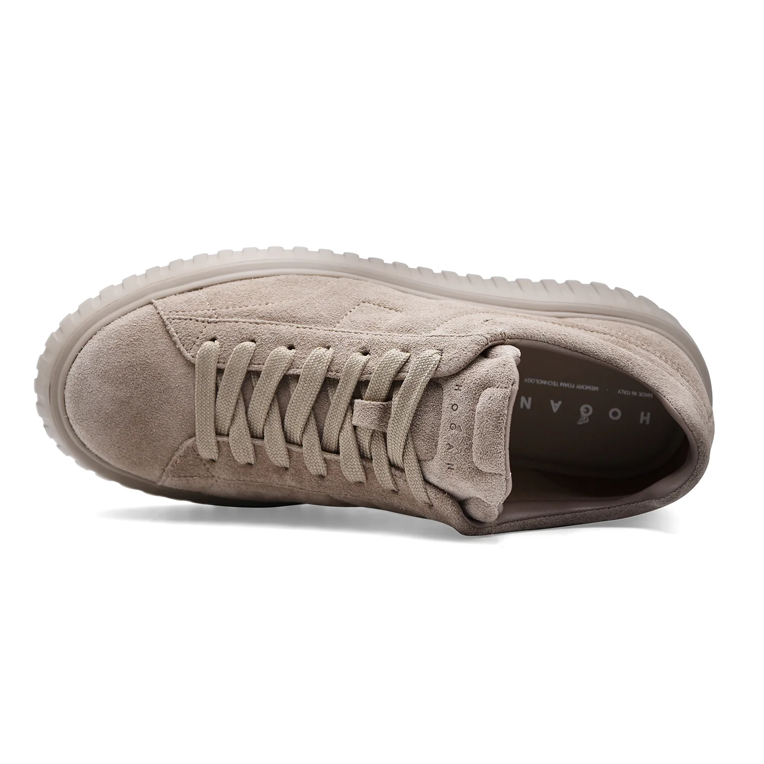 Sneakers Hogan Uomo H-Stripes Grigio Morbida Pelle Scamosciata - immagine 4