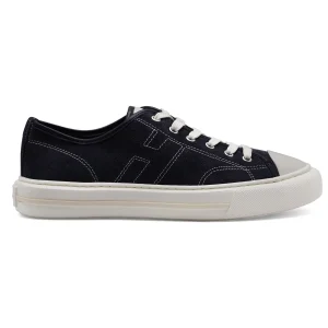 Sneakers Hogan Uomo H691 Pelle Scamosciata Blu Suola In Gomma