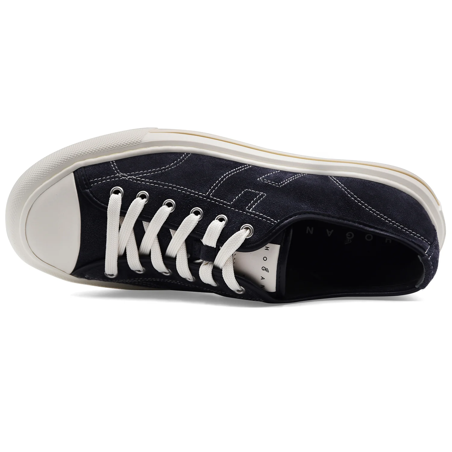 Sneakers Hogan Uomo H691 Pelle Scamosciata Blu Suola In Gomma - immagine 4