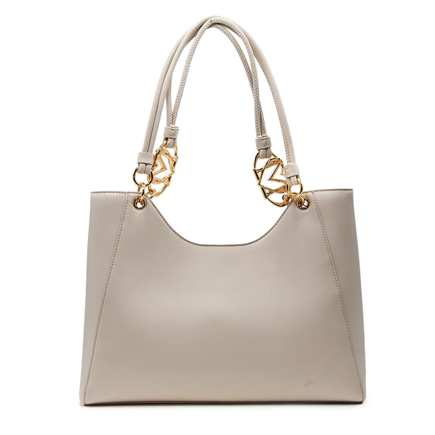 Borsa Shopper Avorio Love Moschino Dotata Di Chiusura Con Clip - immagine 4