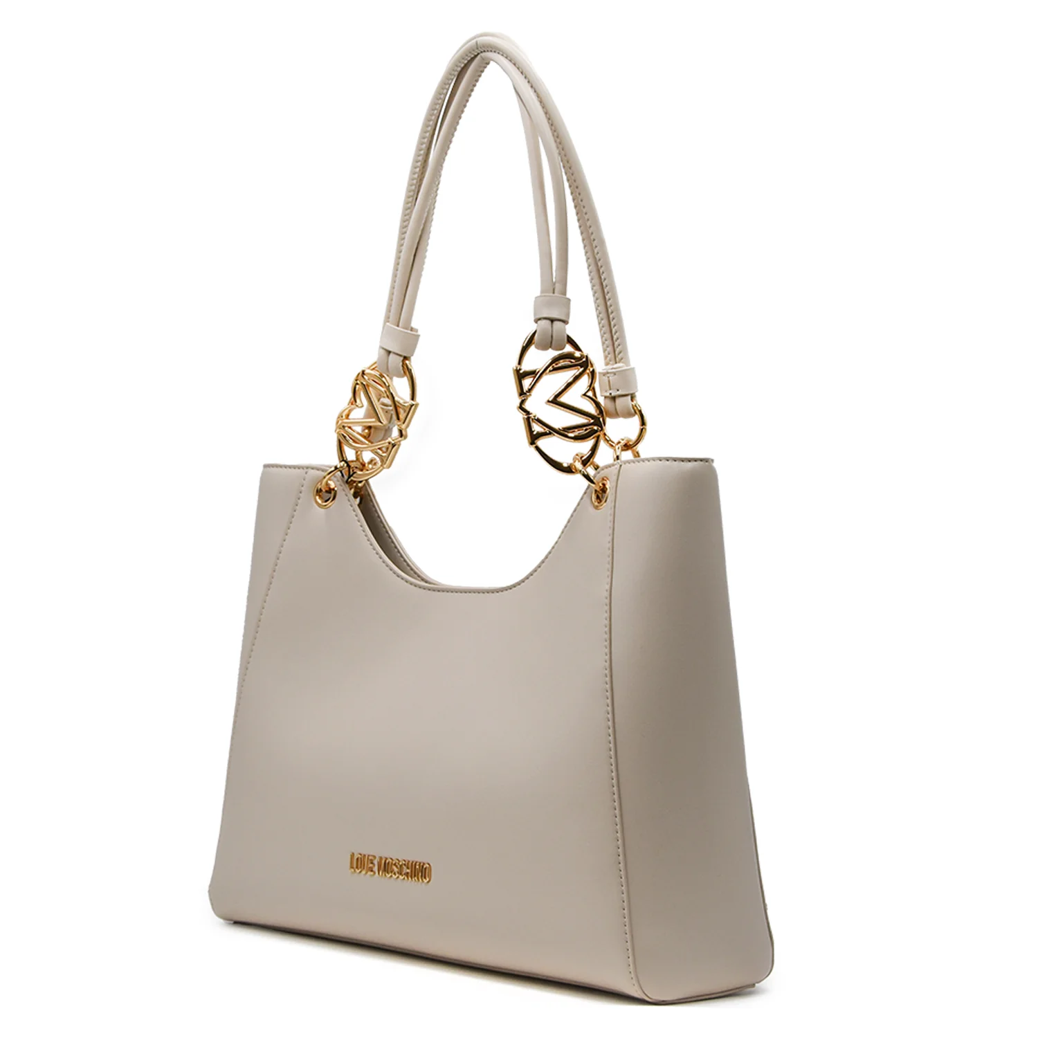 Borsa Shopper Avorio Love Moschino Dotata Di Chiusura Con Clip - immagine 3