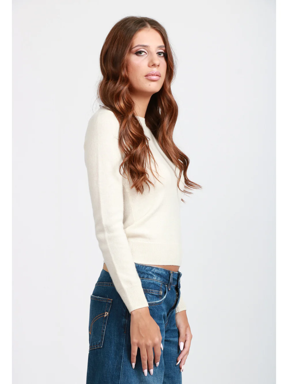 Maglia Catelina Girocollo in Cashmere Panna - immagine 4