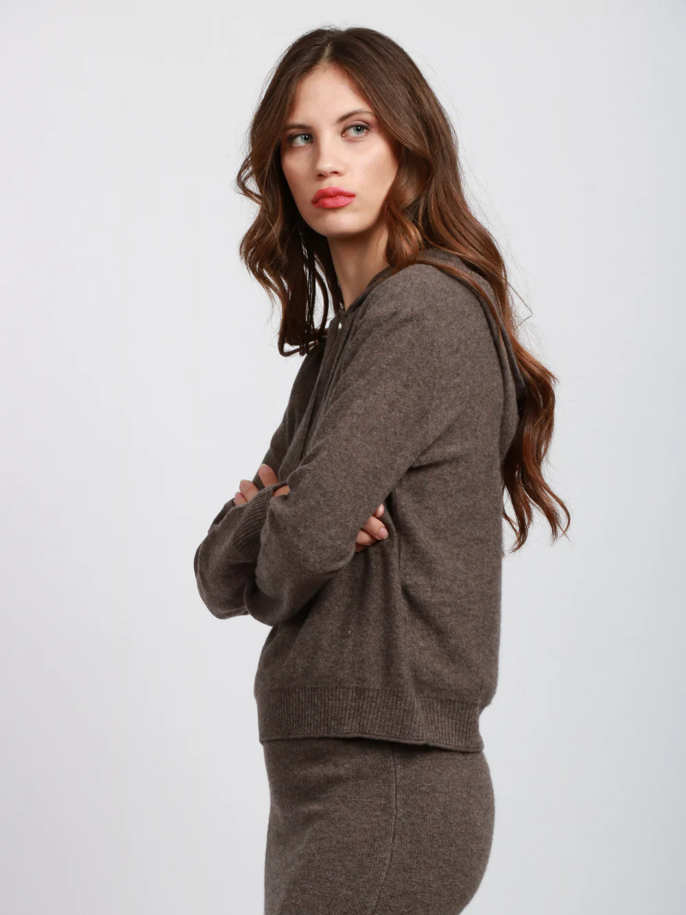 Felpa Emma in Maglia in Misto Cashmere Tortora - immagine 5
