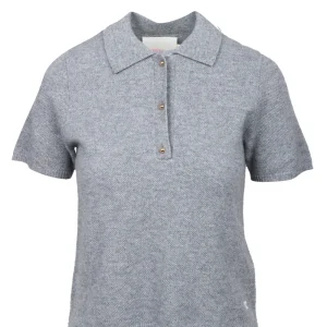 Maglia Polo Giulia in Misto Cashmere Grigia