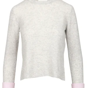 Maglia Nadia Girocollo in Cashmere Grigia e Rosa