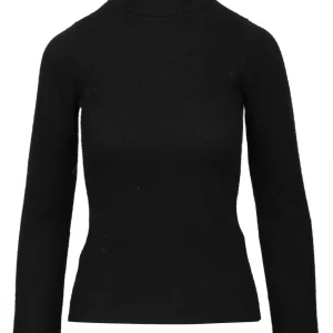 Maglia Ninon in Cashmere Nera con Collo Alto