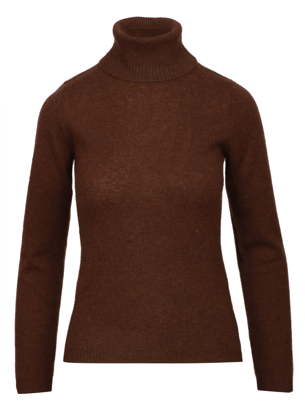 Maglia Ninon in Cashmere Marrone con Collo Alto - immagine 2
