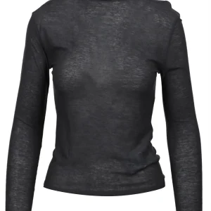 Maglia Sabine in Misto Lana Nera con Collo Alto