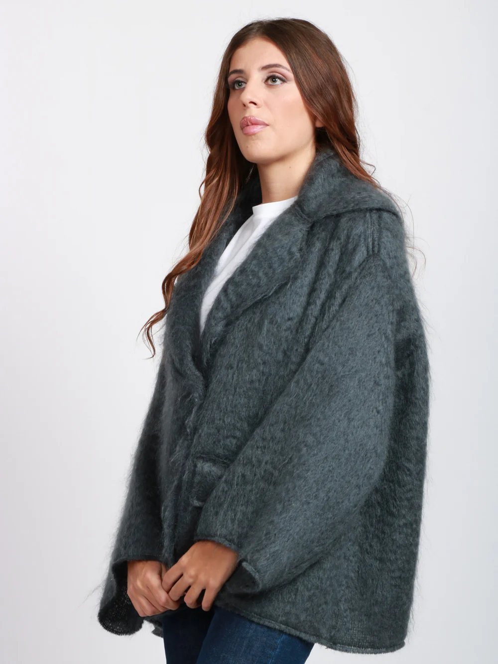 Caban Doppiopetto in Misto Mohair Grigio - immagine 5