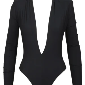 Body Martin Nero con Scollo Profondo