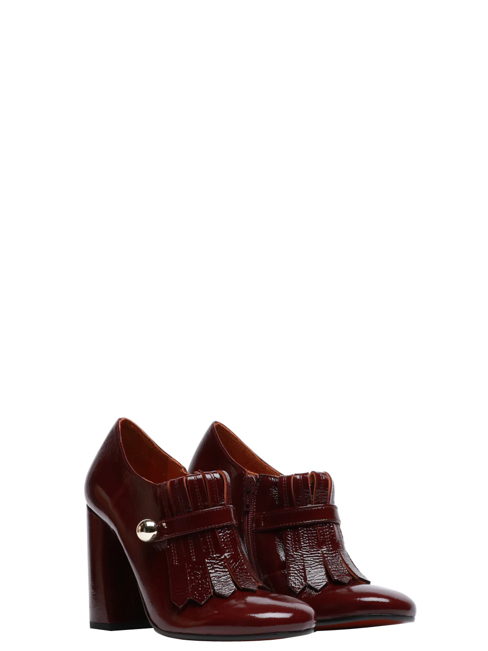 Scarpe Wolker in Pelle Verniciata Bordeaux con Tacco Alto - immagine 4