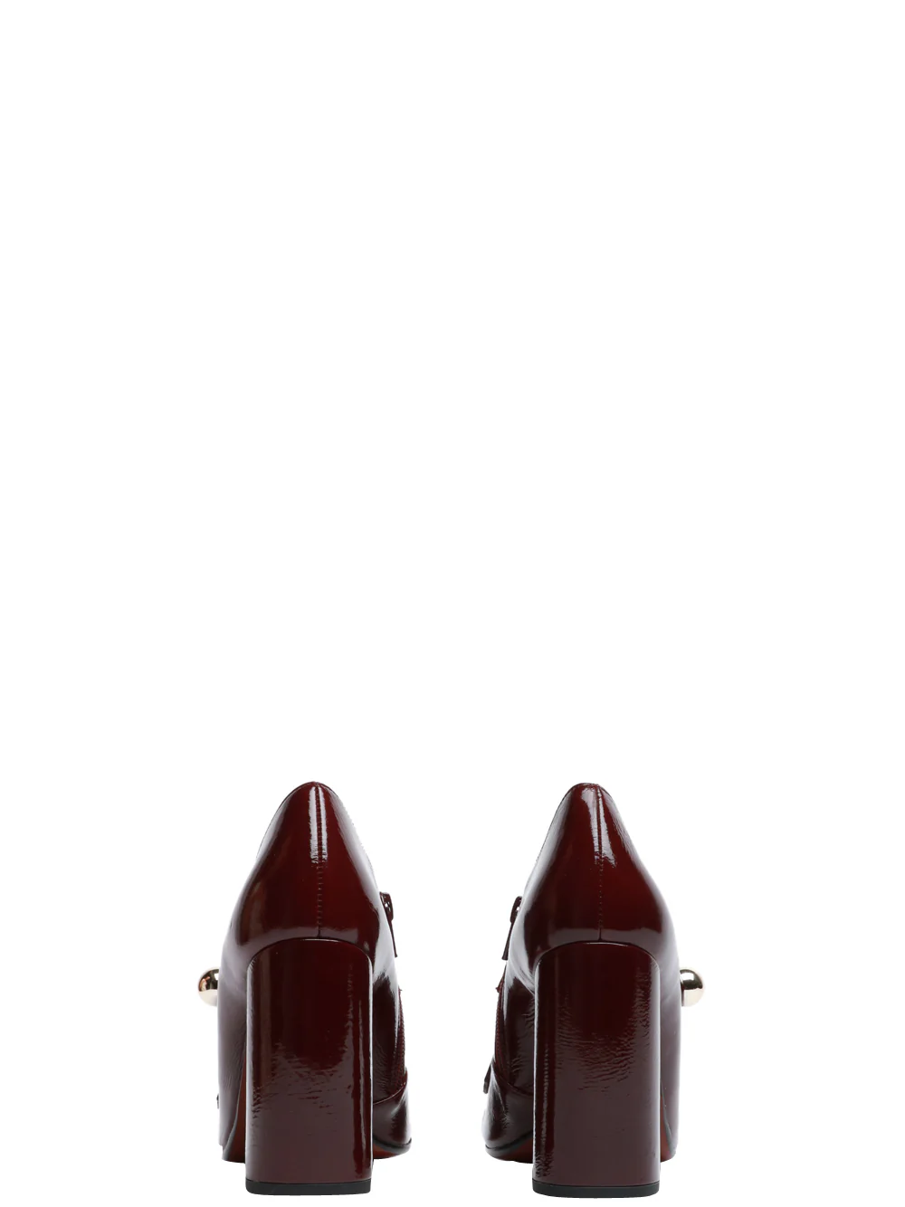 Scarpe Wolker in Pelle Verniciata Bordeaux con Tacco Alto - immagine 5
