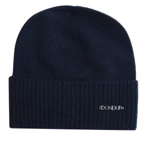 Cappello in Cashmere e Lana Blu con Logo