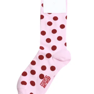 Calzini Ibeauty in Misto Cotone Rosa con Pois Bordeaux