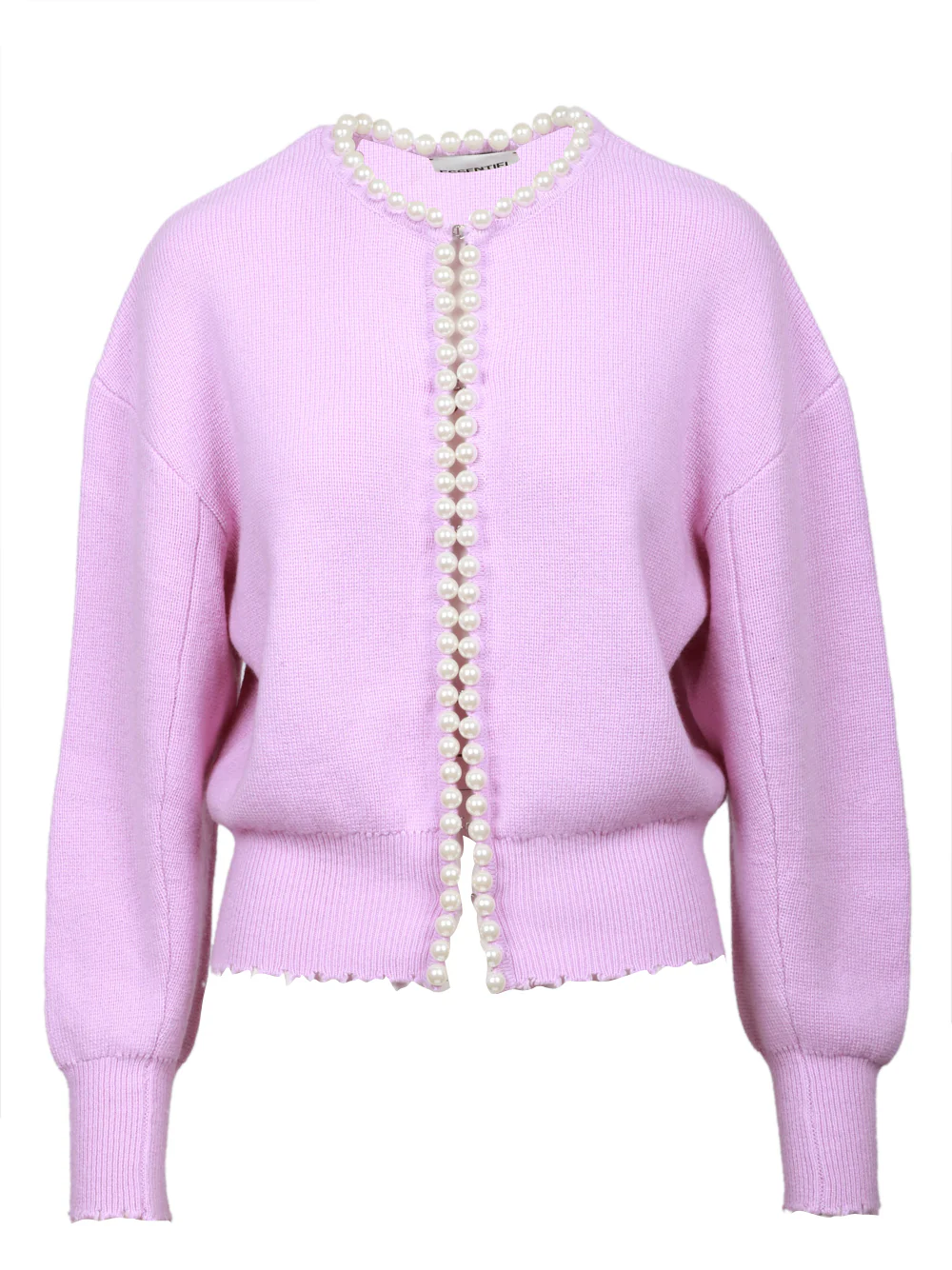 Cardigan Ideas in Misto Lana e Cashmere Rosa con Perle