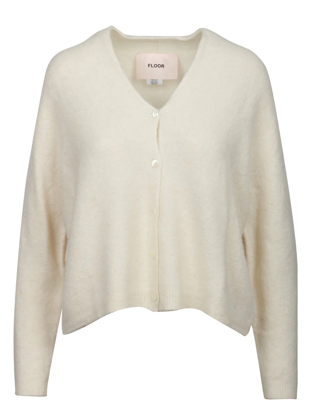 Cardigan in Misto Alpaca Avorio con Scollo a V - immagine 2