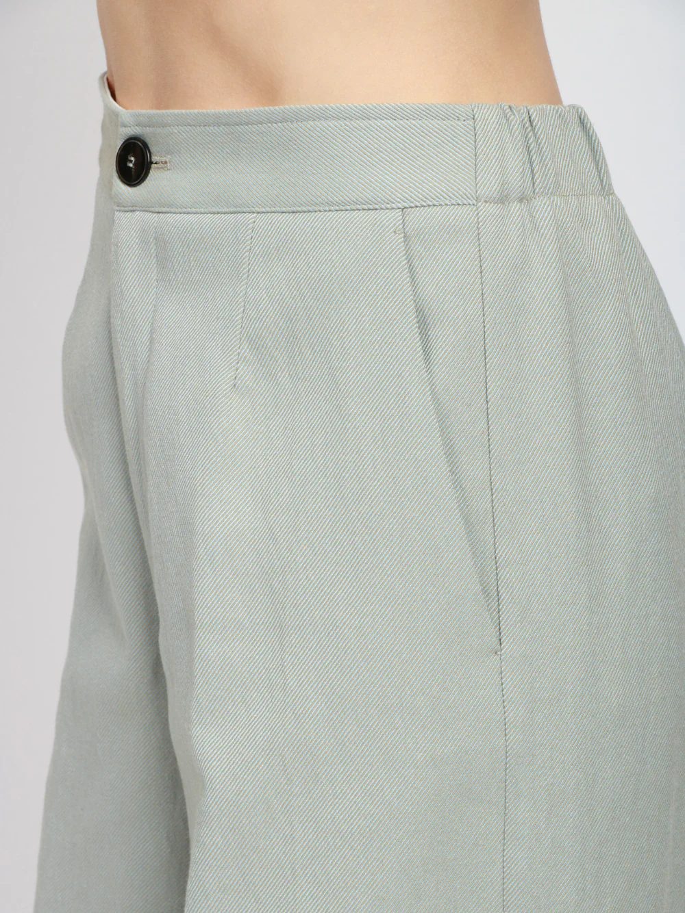 Pantaloni in Cotone Verde Salvia Palazzo - immagine 7