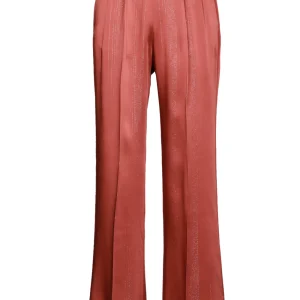 Pantaloni in Raso Cacao con Dettaglio in Lurex