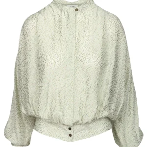 Camicia in Raso Verde Salvia con Fantasia