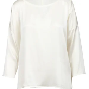 Blusa in Seta Panna con Scollo Ampio