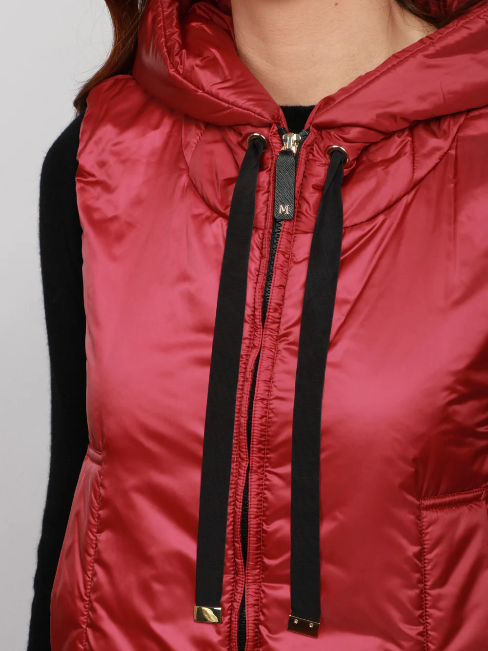 Gilet Imbottito Greengo in Tessuto Antigoccia Rosso con Cappuccio - immagine 7