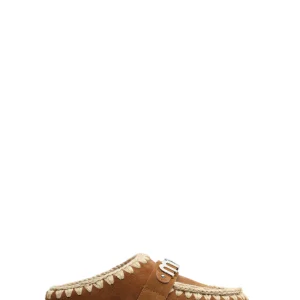 Scarpe Slippers in Suede Nocciola con Platform