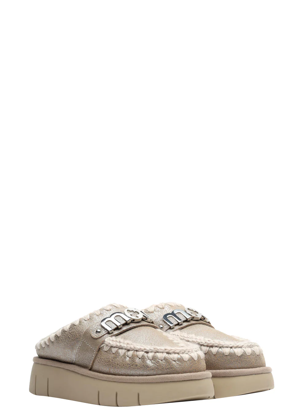 Scarpe Slippers in Pelle Perla con Platform - immagine 4