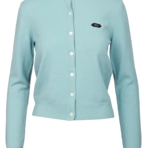 Cardigan in Lana Celeste Girocollo