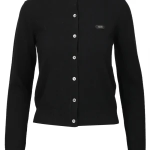 Cardigan in Lana Nero Girocollo