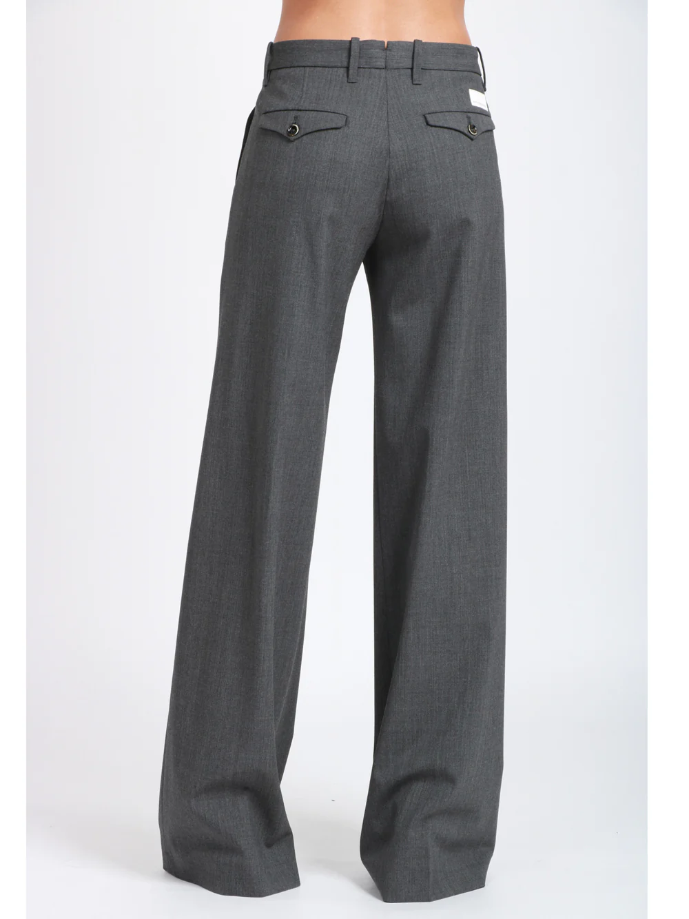 Pantaloni Nadia Palazzo in Fresco di Lana Grigi - immagine 6