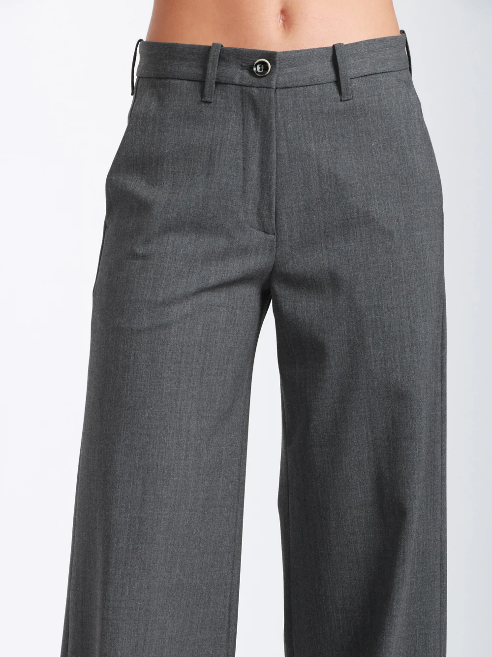 Pantaloni Nadia Palazzo in Fresco di Lana Grigi - immagine 7