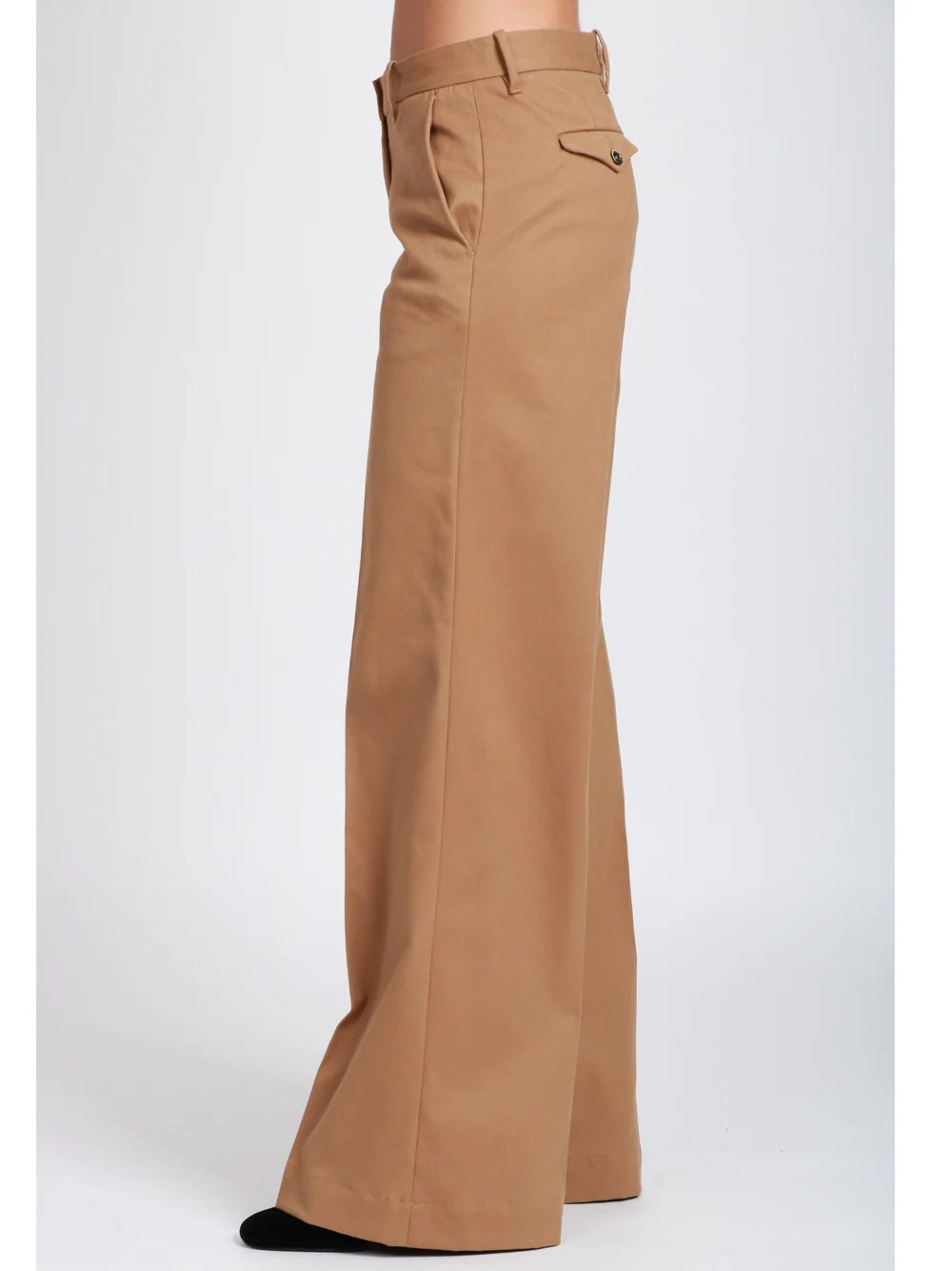 Pantaloni Nadia Palazzo in Cotone e Cashmere Cammello - immagine 5