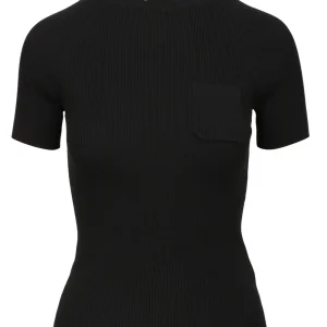 Maglia Berlino in Cotone a Costine piccole Nera