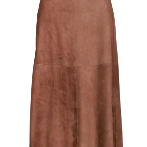 Gonna Cipria midi in Renna Marrone Bruciato